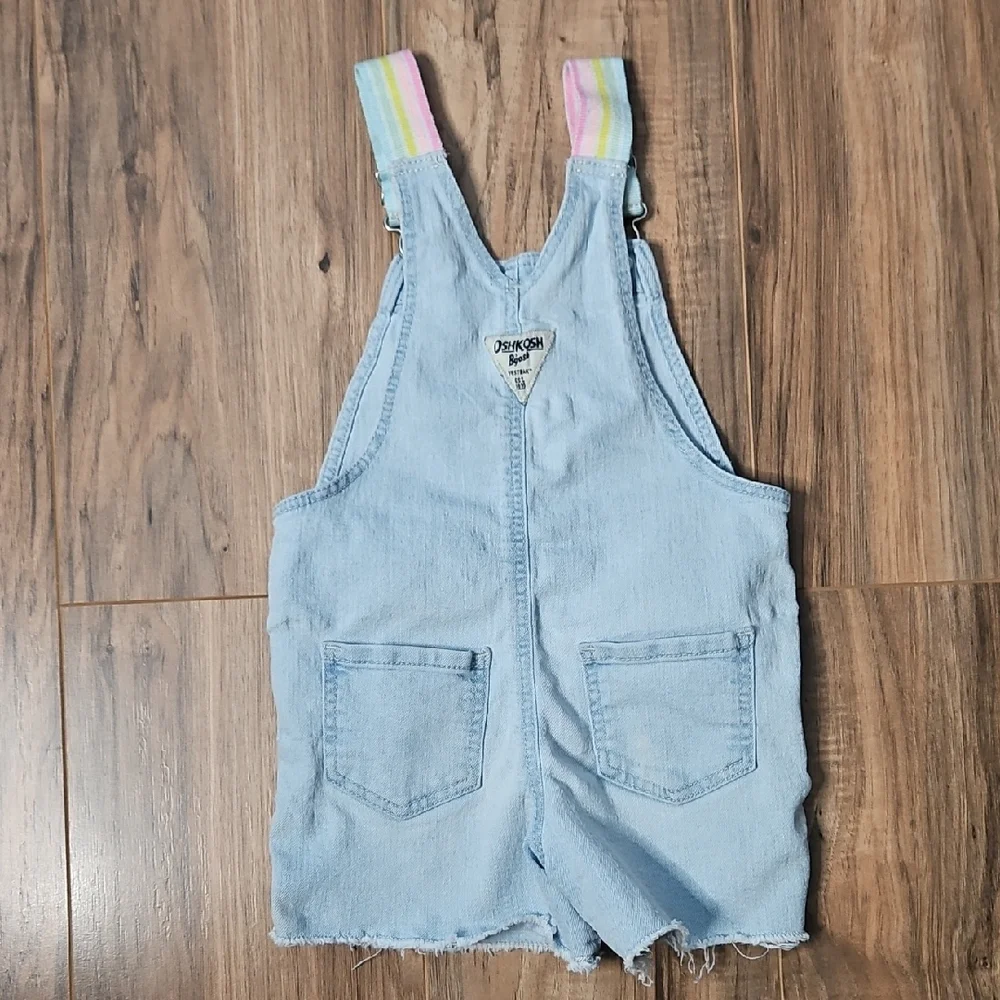 OshKosh B'gosh Light Blue Overalls with Rainbow Straps